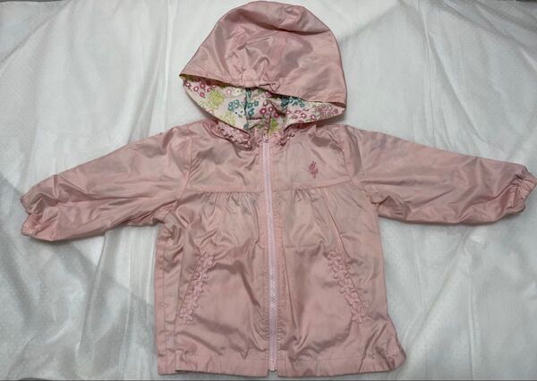 KP ベビー ウィンドブレーカー ピンク リバーシブル フード取り外し可能 子供服