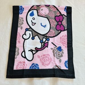 新品未使用 綿100% 可愛い クロミ フェイスタオル 薔薇柄 バラ ピンク 紫 パープル 昭和レトロ 日本限定品