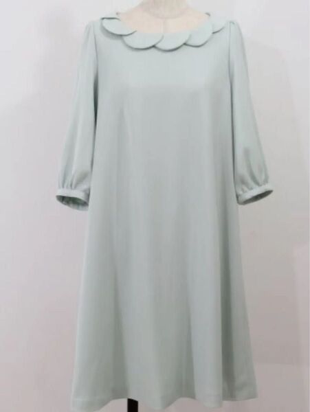 【期間限定】フランシュリッペ 七分袖うろこワンピース ミント