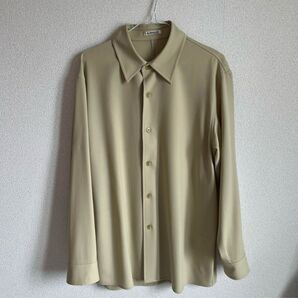 auralee hard twist wool dobby shirt