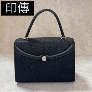 印傳屋 インデンヤ フォーマルバッグ ブラックフォーマル トップハンドルバッグ
