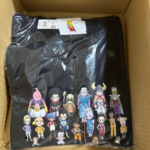 XXL 半袖Tシャツ、ユニクロ新品タグ付き未使用。ドラゴンボールブラック黒