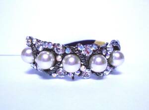 [ new goods!!]... shop san 54. hair elastic white pearl rubber Swaro Swarovski Nailyasan