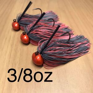 NAKAYAMA CRAFT ハンドメイドルアー フットボール ラバージグ 赤/黒 ファインラバー 3個セット 定形外郵便 送料140円 13.6g 3/8oz ①