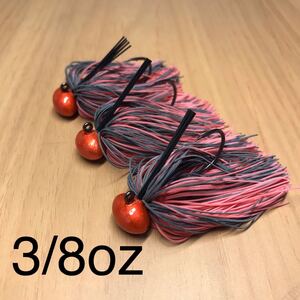 NAKAYAMA CRAFT ハンドメイドルアー フットボール ラバージグ 赤/黒 ファインラバー 3個セット 定形外郵便 送料140円 13.2g 3/8oz ②