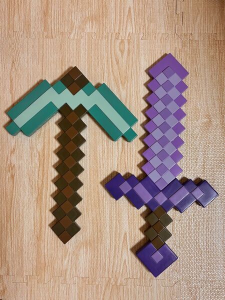 マインクラフト ダイヤモンドのツルハシ&ネザライトの剣 エンチャントVer. 2個セット