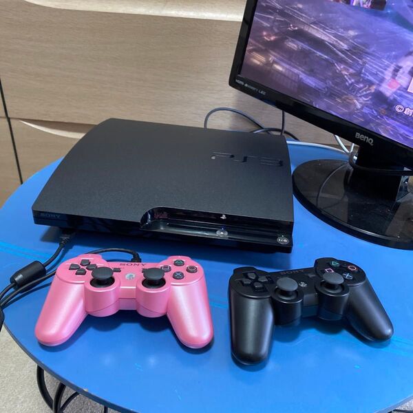 PS3本体 CECH2500Aピンク・黒コントローラー付き美品