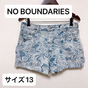 NO BOUNDARIES ショートパンツ デニム マーブル模様 切りっぱなし【サイズ13】ショーパン 半ズボン春服 春 可愛い