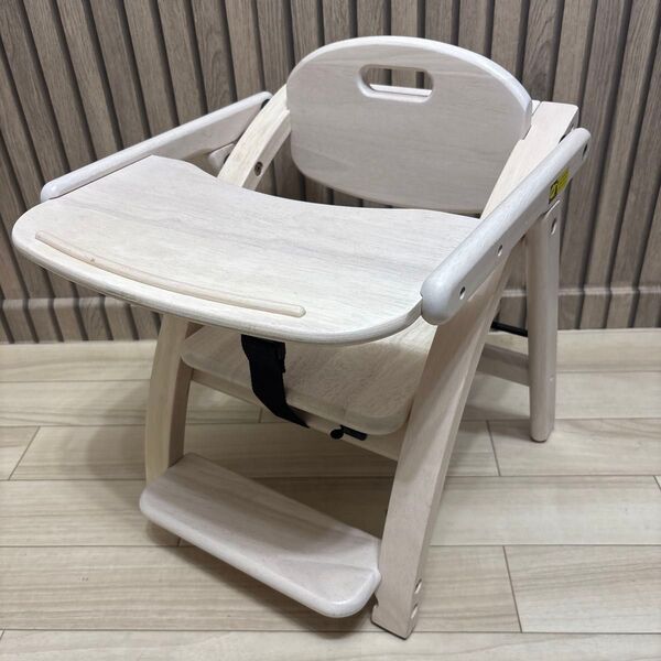 【大和屋】アーチ 木製 ローチェア Ⅲ ホワイトウォッシュ ベビーチェア