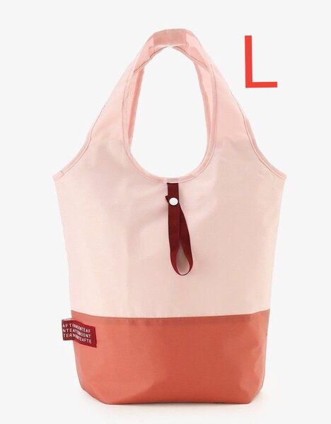 【タグ付き】バイカラー抗菌保冷ショッピングラップバッグL ピンク