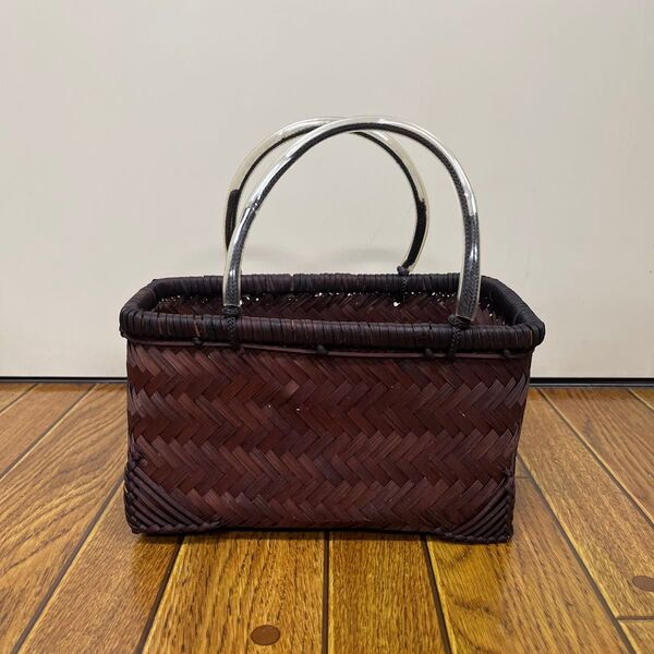 新品 ラタン かごバッグ 手編み