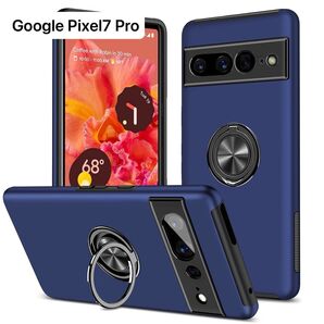 Google Pixel7 Pro ケース リング バンパーケース スタンド機能 車載ホルダー対応 全面保護 落下防止 青
