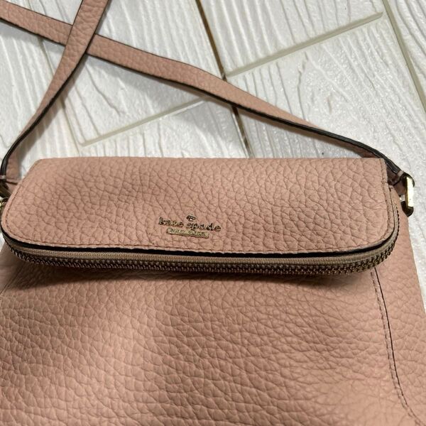 kate spade ショルダーバッグ ピンク シボ革