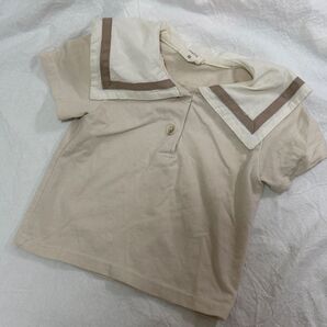 bebe holic セーラーカラーTシャツ ベージュ 70