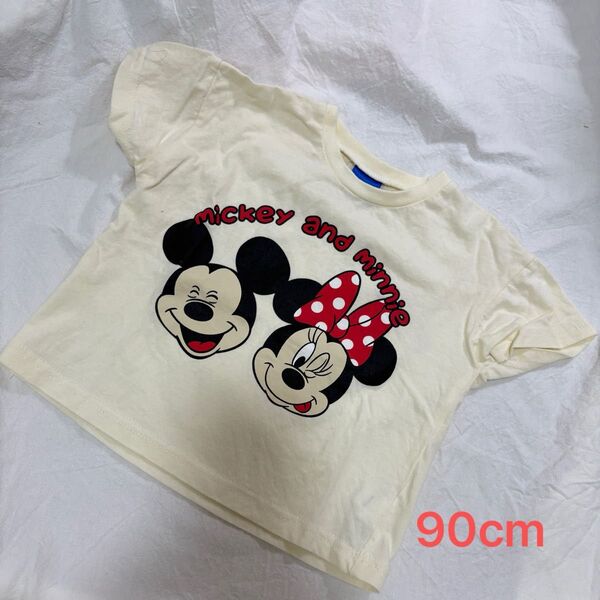 ミッキー&ミニー Tシャツ 90cm 半袖 ディズニー しまむら