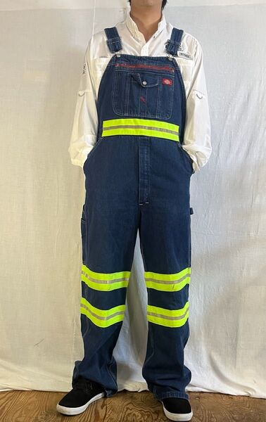 Dickies デニムオーバーオール 蛍光 つなぎ オーバーオール デニム オールインワン ディッキーズ