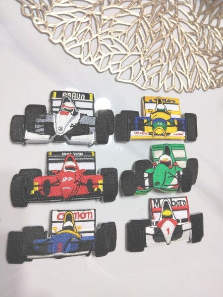 F1 レーシングカー 刺繍 ワッペン 6枚セット②アイロン