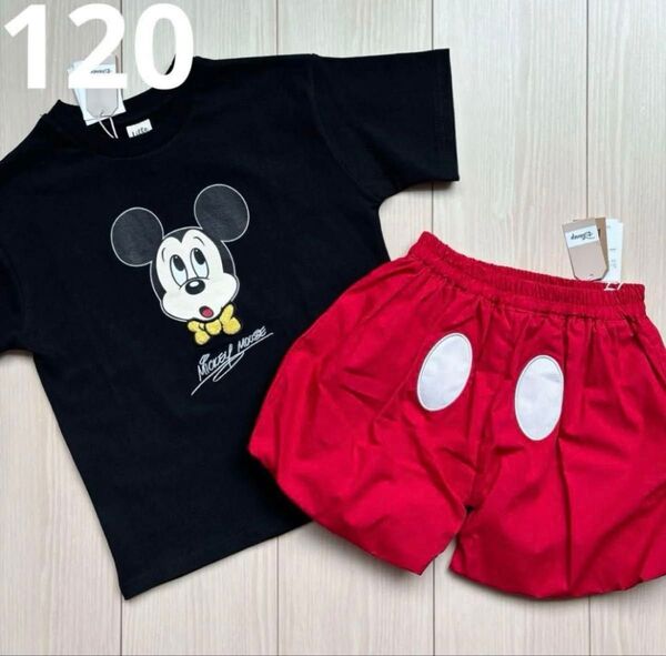 【ディズニー】リトシー ミッキー なりきり Tシャツ☆かぼちゃパンツ 120