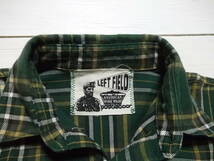 アメリカ製 LEFT FIELD レフトフィールド 半袖 ネルシャツ L フランネル グリーン made in USA 米国製_画像6