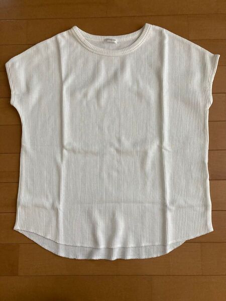 CINEMA CLUB リブ編みホワイトTシャツ Mサイズ