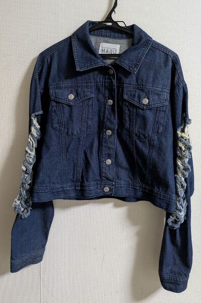 イーハイフン デニムジャケット ダメージ加工 F