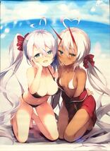 アズールレーン タペストリー インディアナポリス＆ポートランド 煎路＆こもわた遙華 てごねスパイク＆こも輪 美少女 水着 アズレン グッズ_画像1