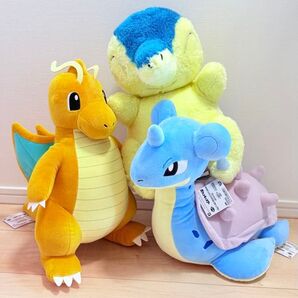 新品タグ付き ポケモン ぬいぐるみ カイリュー ラプラス ヒノアラシ めちゃもふぐっと