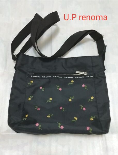 バッグ ショルダーバッグ U.P renoma 黒 刺繍 鞄 レノマ クーポン