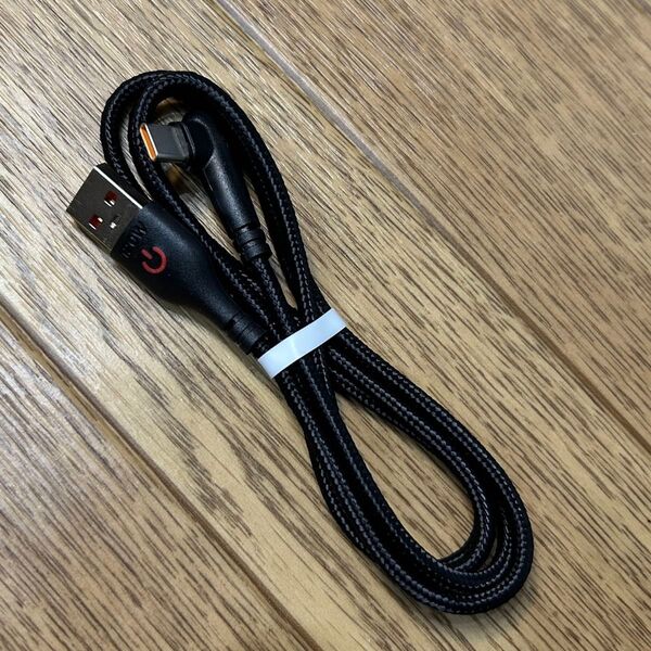 新品 L字型 100W USB-A to Type-C ケーブル 急速充電 高速データ転送 断線防止 ナイロン編みケーブル 1m