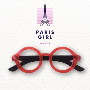 Paris broach パリ風 ブローチ アクリル 眼鏡 めがね レッド