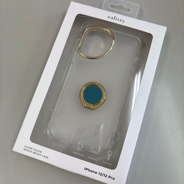 hamee salisty iphone12/12Pro クリアカラー耐衝撃ハードケース ゴールド・クリア