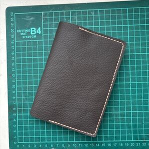 手帳カバー 文庫本カバー レザークラフト 牛革 文庫本サイズ A6 マロン(濃茶) シュリンク革