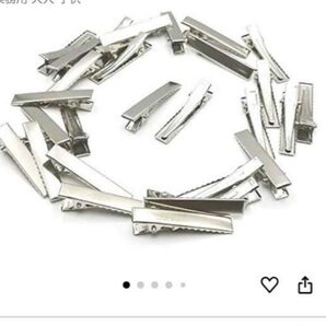 ヘアクリップ 約50個入り 35mm ヘアピン 髪留め 金具 ヘアアクセサリー パーツ シルバー DIY ホビー 業務用 大人