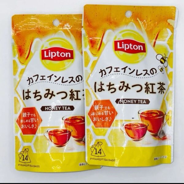 リプトン カフェインレスのはちみつ紅茶 デカフェ ティーバッグ 14袋 2個