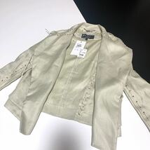 未使用タグ付き Salvatore Ferragamo フェラガモ レースアップ リネンジャケット size42 レディース_画像6