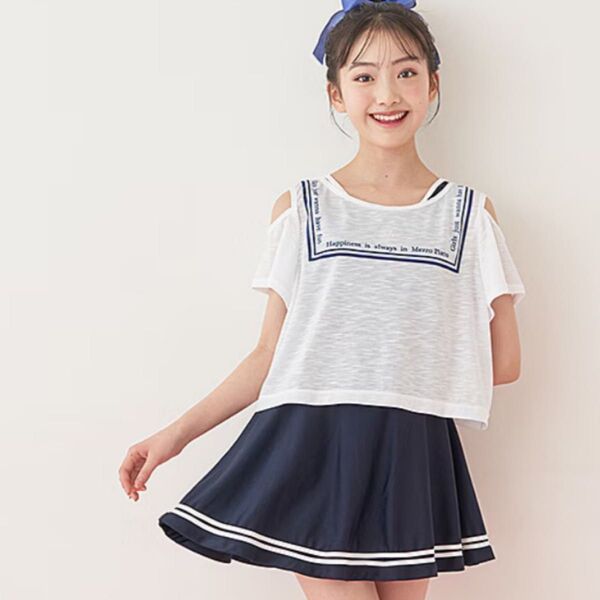 メゾピアノジュニア 【SWIM】スクール対応スイムウェア(Tシャツつき) 150