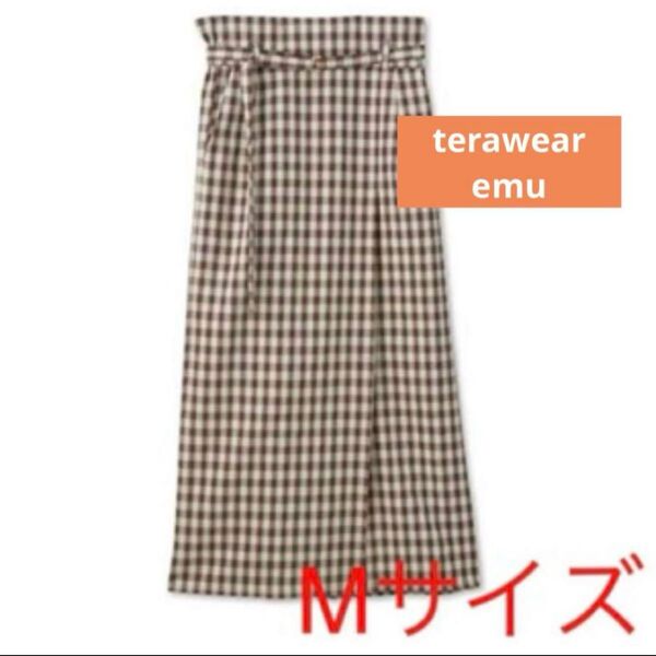 terawear emu しまむら チェックナロースカートブラウン M