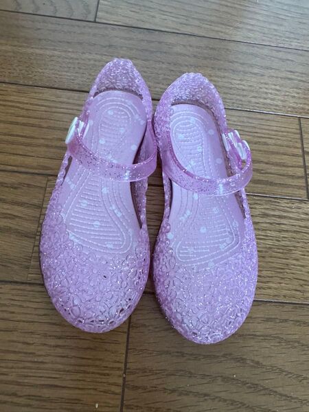 女の子 ラバーサンダル パンプス 16cm キラキラ