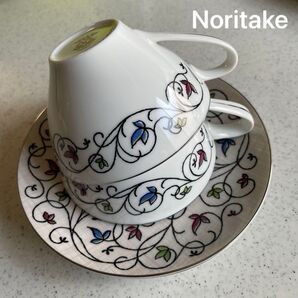 ティーカップ カップ&ソーサー 花柄 NORITAKE レトロ 2客セット