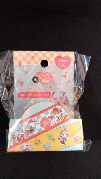 新品未使用 初音ミク マスキングテープ 25mm幅 ダイナー柄