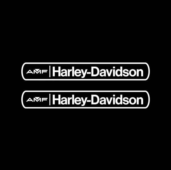 Harley-Davidson デカール ホワイト 2枚セット AMF ハーレーダビッドソン ステッカー