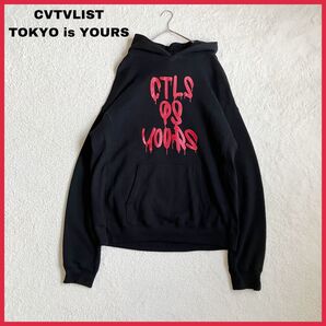 希少 CVTVLIST×TOKYO is YOURS 限定 コラボ ロゴ パーカー フーディー ブラック