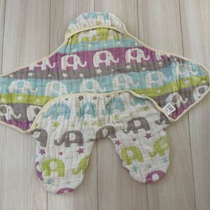 6重ガーゼ ゾウ柄 おくるみ