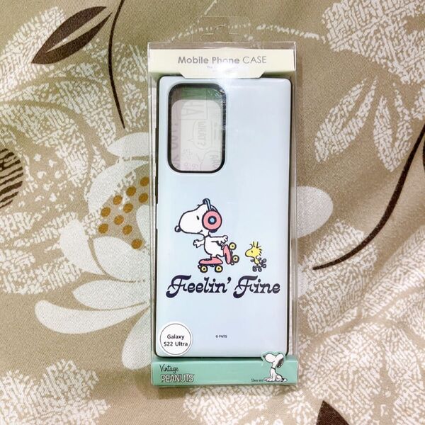 ギャラクシーS22ultra スマホケース スヌーピー シンプル ミラー ピーナッツ