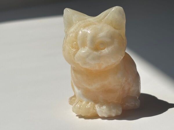 イエローカルサイト にゃんこ 猫 天然石