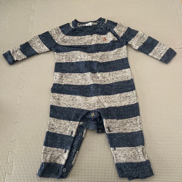 GAP ボーダー柄ロンパース 6-12month ネイビー ベビー服
