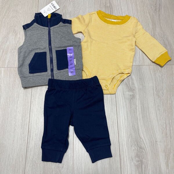 3m 60cm カーターズ 長袖ロンパース ベスト パンツ セットアップ 男の子