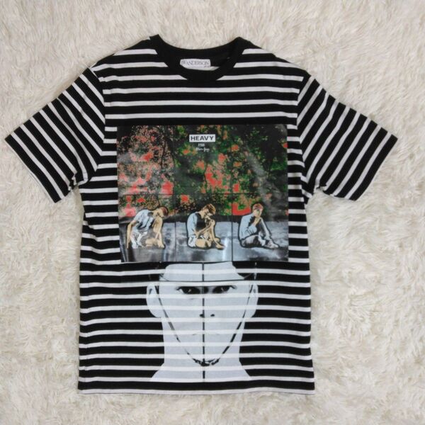 G+G POLICE HEAVY PRINT STRIPE SHORT SLEEVE T- SHIRT