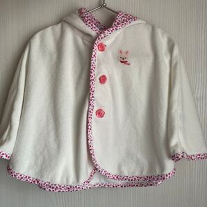 ポンチョ ミキハウス ファースト 70-90 白 ベビー