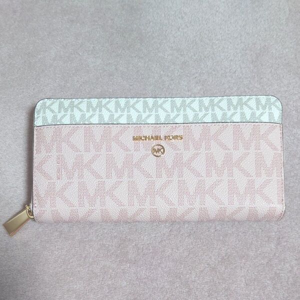 新品 未使用 MICHAEL KORS レディース長財布 ピンク& ホワイト